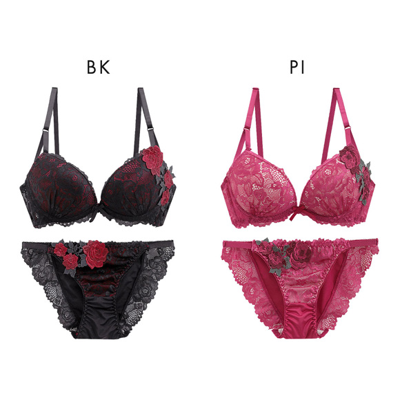 サンエイ 脇高 ダークフローラ ブラセット ABCD 脇肉 谷間 盛り はみ肉すっきり 脇寄せ ブラジャー ショーツ セット 美胸 SANEI