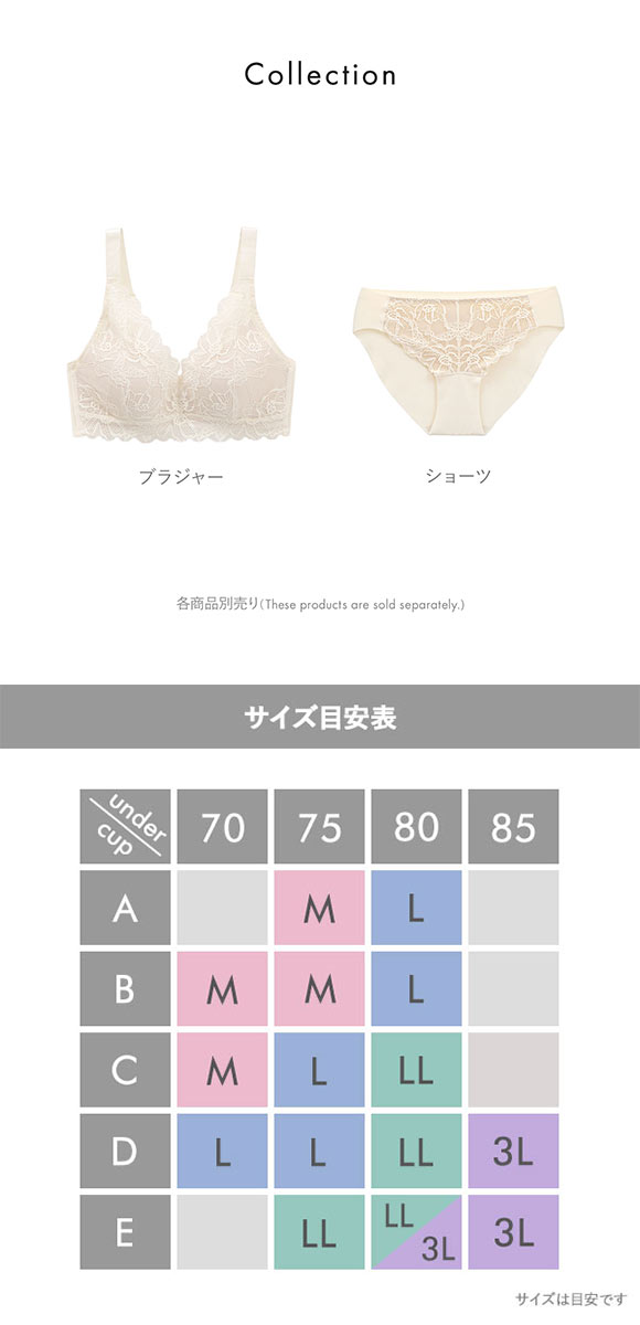 サンエイ なめらかFit PlusMore 脇高ノンワイヤー ブラジャー M L LL 総レース 単品 楽ちん 脇肉 すっきり 脇寄せ なめらか