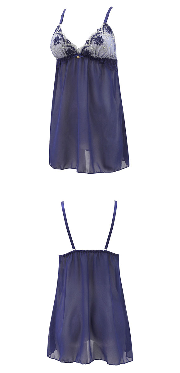 サンエイ ロココ調ローズリボン カップ付き スリップ＆ショーツ ランジェリー ベビードール キャミ 上下セット SANEI