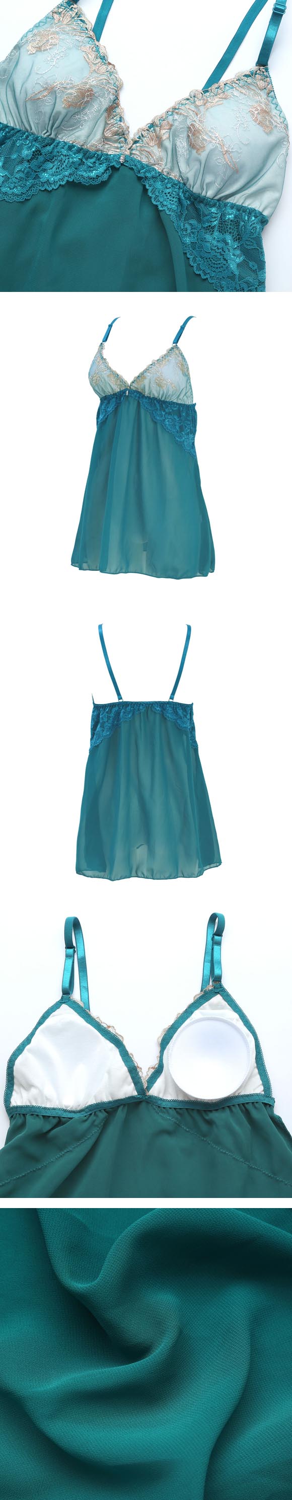 サンエイ シーサイドフラワー カップ付き スリップ＆ショーツ ランジェリー ベビードール キャミ 上下セット SANEI