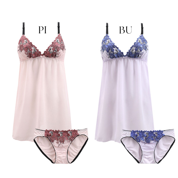 サンエイ ホットブロッサム カップ付き スリップ＆ショーツ ランジェリー ベビードール キャミ 上下セット SANEI