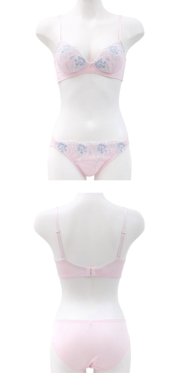 サンエイ 脇高 エレガンスリリー ノンワイヤー ブラセット M L LL 脇肉 谷間 盛り はみ肉すっきり ブラジャー ショーツ セット SANEI