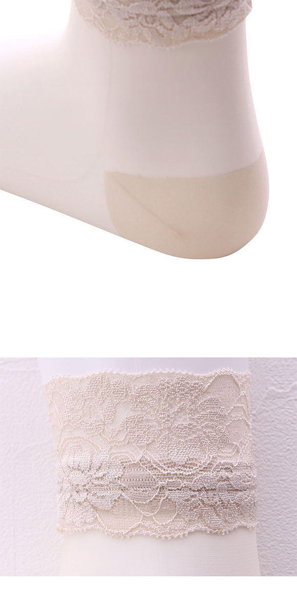 モア MORE ソフト口ゴムゆったり仕様 なめらかレース付きソックス ショートストッキング くるぶし丈 日本製