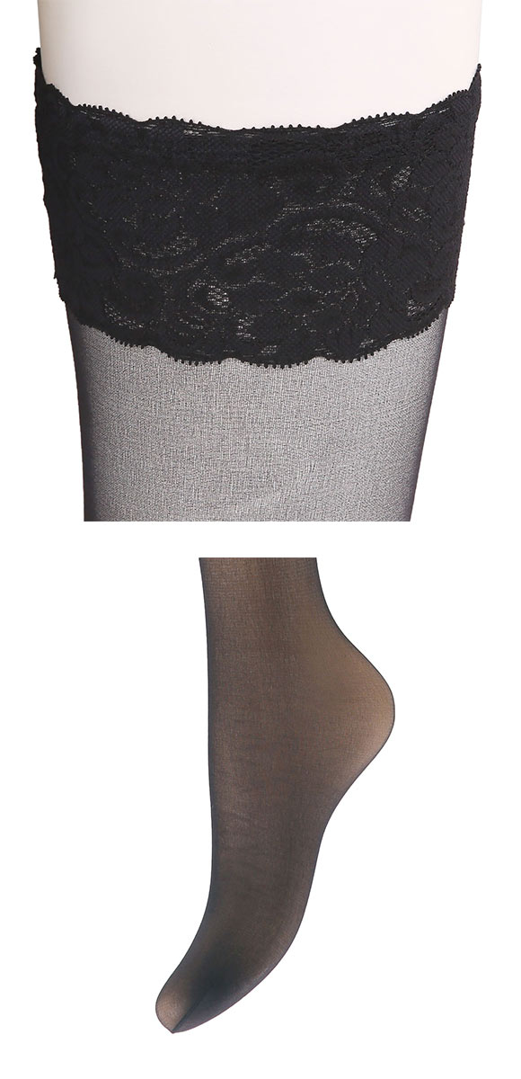 モア MORE ストッパーレース付き ガーターストッキング 日本製