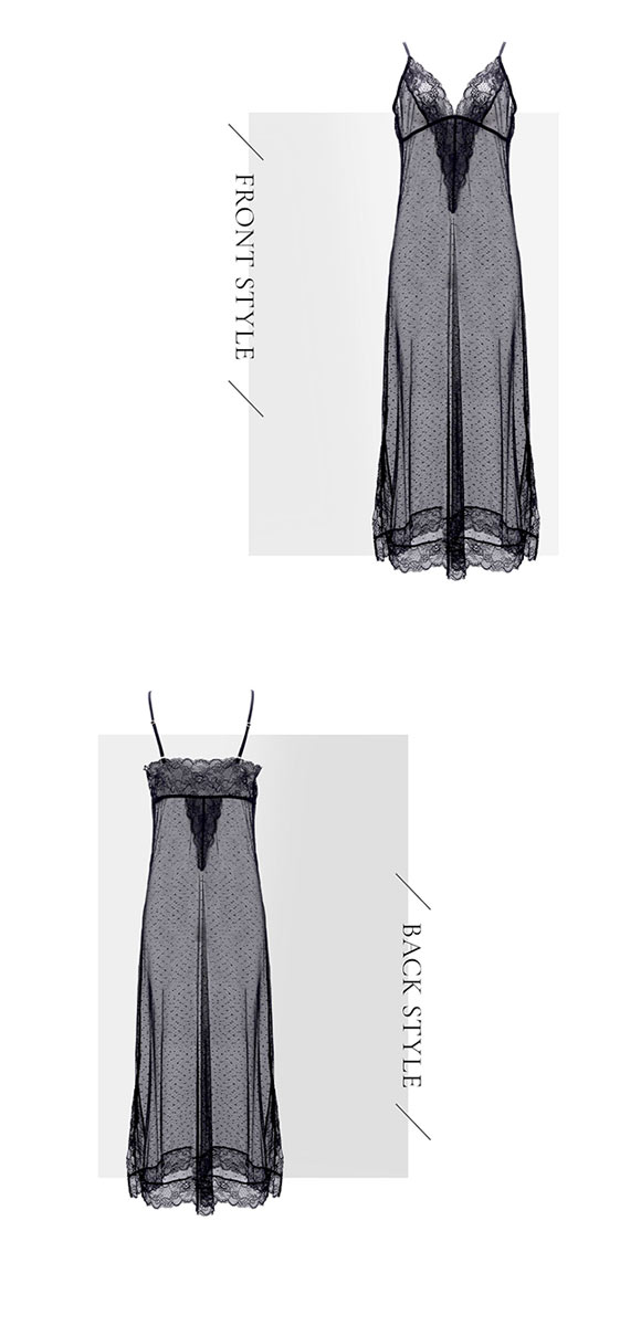 ブルーミングフローラ eXsta Sheer Lacey Veil スリップ ロングキャミソール ランジェリー bloomingFLORA