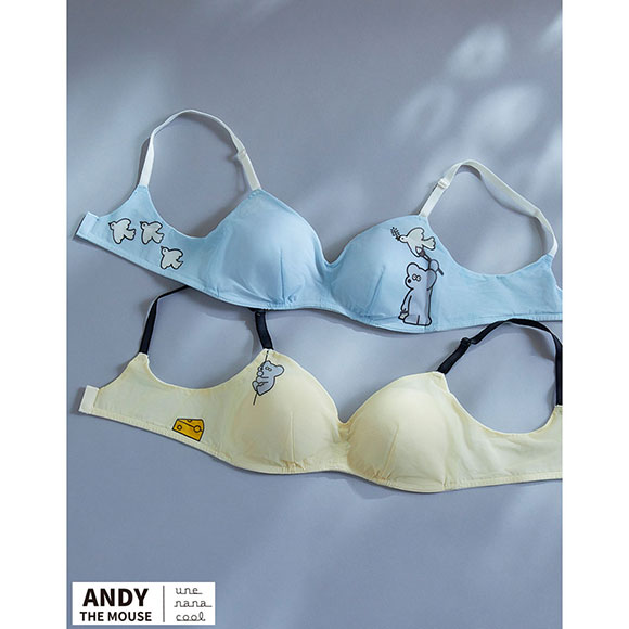 ウンナナクール MADE WITH ねずみのANDY 364シンプル 特別な日以外の364日つけたくなるブラ ノンワイヤーブラ 364ブラ une nana cool