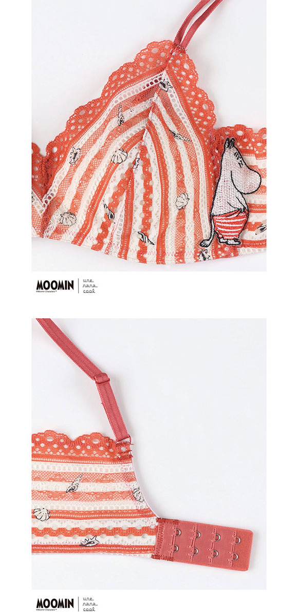 ウンナナクール 特別な日以外の364日つけたくなるブラ MOOMIN × une nana cool 364 レース ノンワイヤーブラ 364ブラ ムーミン une nana cool