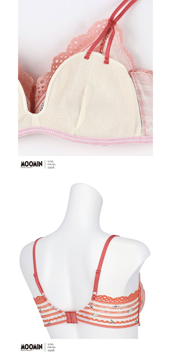 ウンナナクール 特別な日以外の364日つけたくなるブラ MOOMIN × une nana cool 364 レース ノンワイヤーブラ 364ブラ ムーミン une nana cool