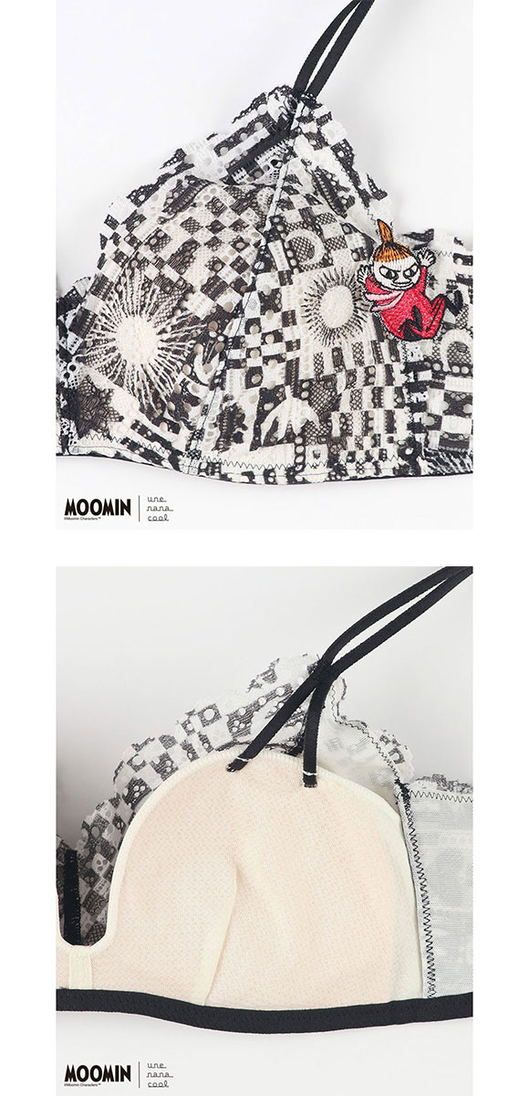 ウンナナクール MOOMIN × une nana cool 364 レース 特別な日以外の364日つけたくなるブラ ノンワイヤーブラ 364ブラ ムーミン une nana cool