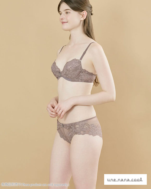 ウンナナクール リボンブラ レース 胸もとフィットながもち 動いても、キレイはつづく 3/4カップブラジャー une nana cool