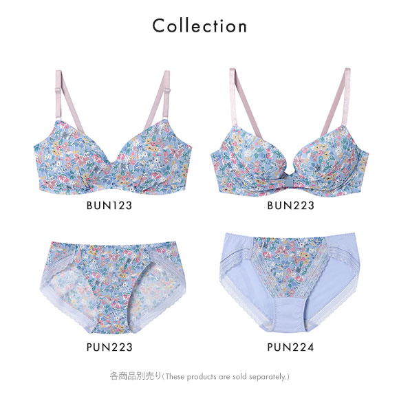 ウンナナクール MADE WITH LIBERTY FABRIC リボンブラ レース 胸もとフィットながもち 動いても、キレイはつづく 3/4カップブラジャー une nana cool