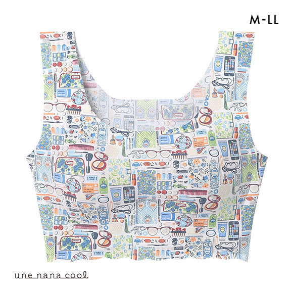 ウンナナクール MADE WITH LIBERTY FABRIC 綿混 フラット仕上げノンワイヤーブラジャー ブラジャー une nana cool