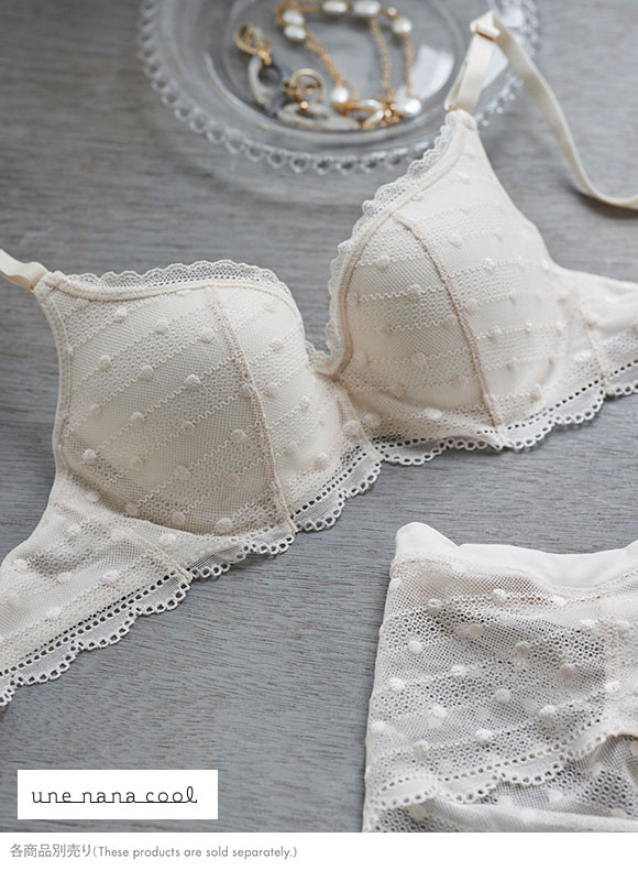 ウンナナクール une nana cool ポルカドットモールド 3/4カップブラジャー 単品