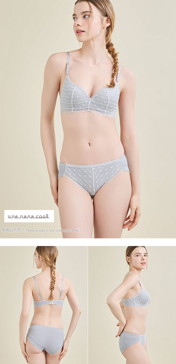 ウンナナクール リニューアル ポルカドットモールド 3/4カップブラジャー une nana cool 全サイズ同一価格 大きいサイズ