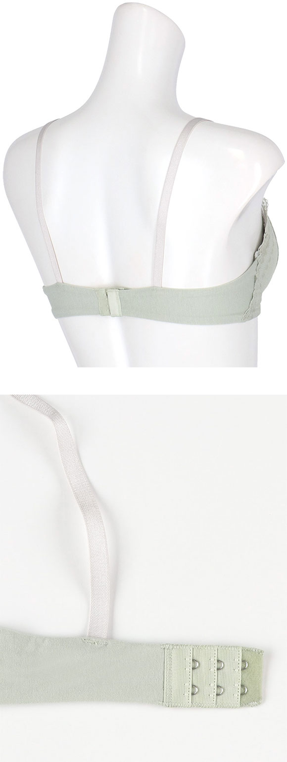 ウンナナクール ビタードットコットン 3/4カップブラジャー 綿混 前中心が痛くなりにくい 全サイズ同一価格 une nana cool