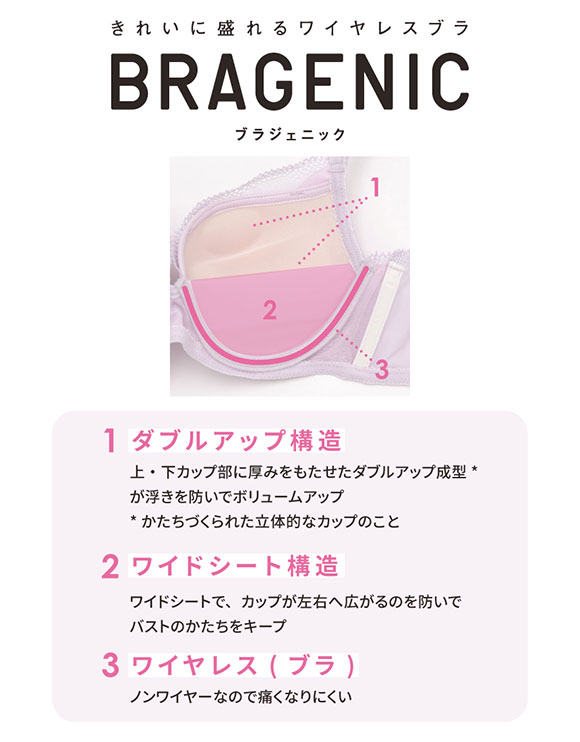 ウンナナクール une nana cool BRAGENIC ブラジェニック ノンワイヤーブラ ブラジャー 単品