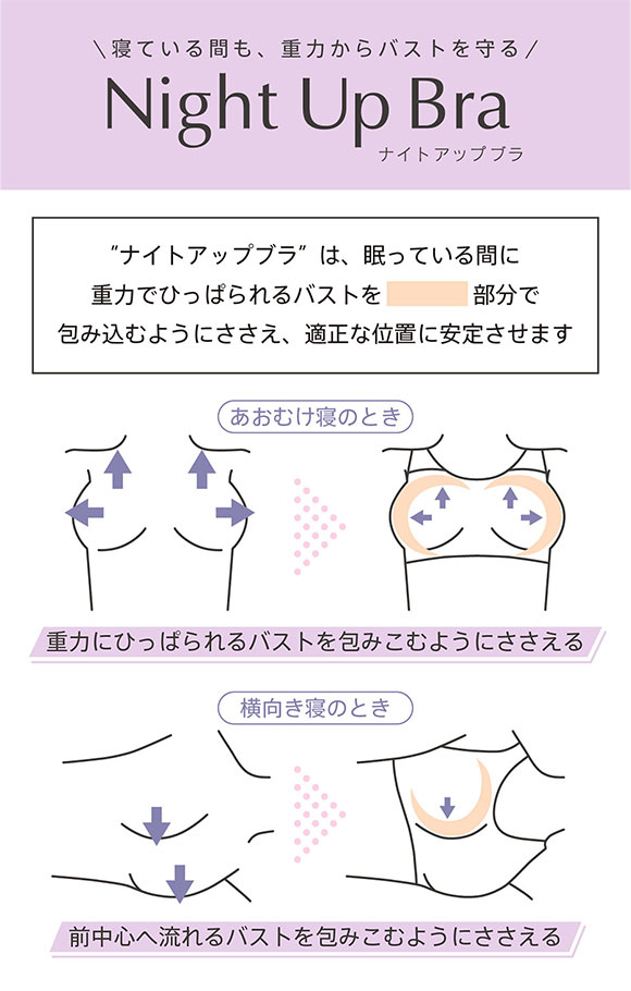 ウンナナクール une nana cool MADE WITH LIBERTY. FABRIC パッド付きナイトアップブラ ノンワイヤーブラ ナイトブラ 単品