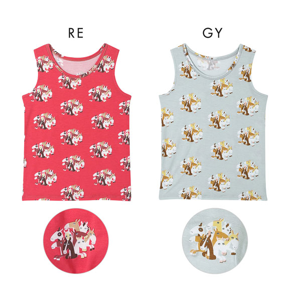 ウンナナクール 2026年お年賀「まるっとうまくいく」 キッズ ノースリーブ 男女児兼用トップ une nana cool