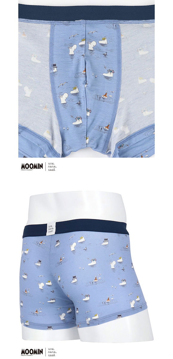 ウンナナクール MOOMIN × une nana cool メンズボクサーパンツ ムーミン 前閉じ