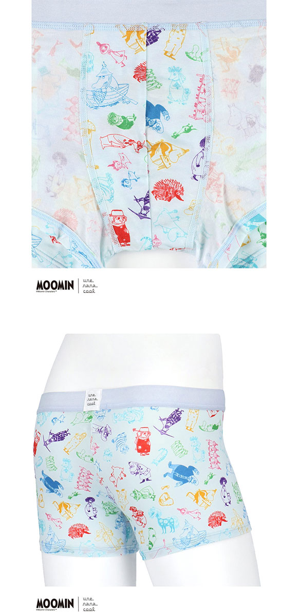 ウンナナクール MOOMIN × une nana cool メンズボクサーパンツ ムーミン 前閉じ