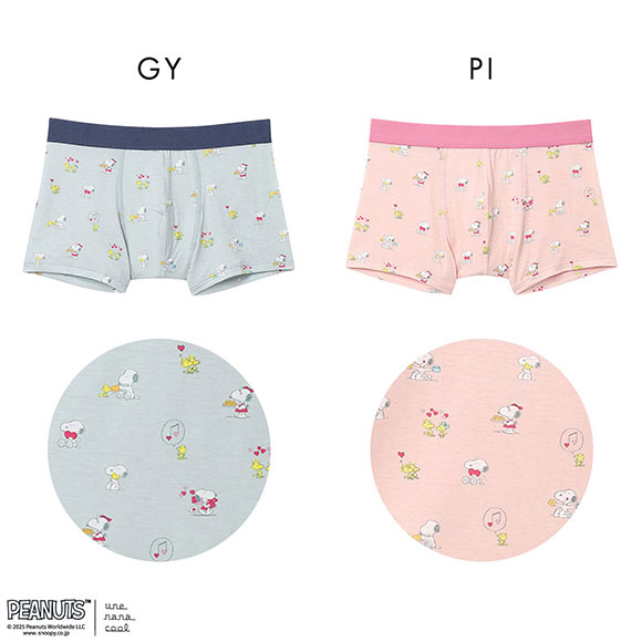 ウンナナクール PEANUTS × une nana cool メンズボクサーパンツ スヌーピー 前閉じ