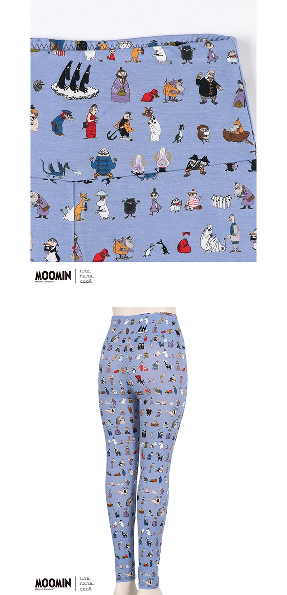 ウンナナクール MOOMIN × une nana cool ハラマキ付きレギンス ボトムス 足首丈 ムーミン