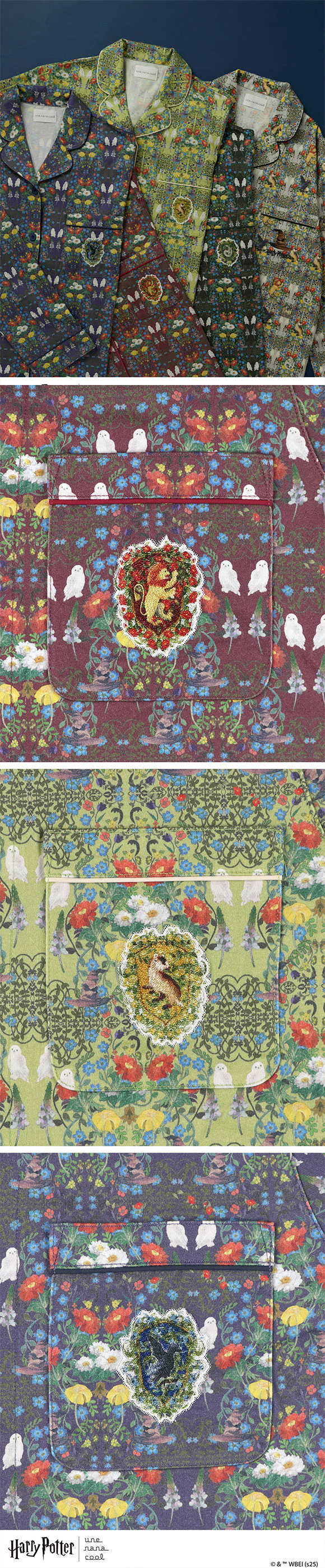 ウンナナクール Harry Potter × une nana cool 綿100％ パジャマ ルームウェア 上下セット ハリー・ポッター