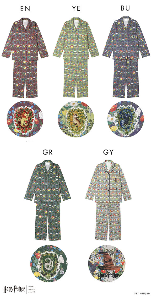 ウンナナクール Harry Potter × une nana cool 綿100％ パジャマ ルームウェア 上下セット ハリー・ポッター