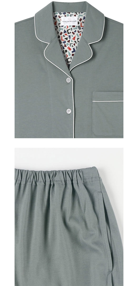 ウンナナクール 綿100 なめらかハイゲージ天竺パジャマ MADE WITH LIBERTY FABRIC ルームウェア 上下セット 長袖 レディース une nana cool