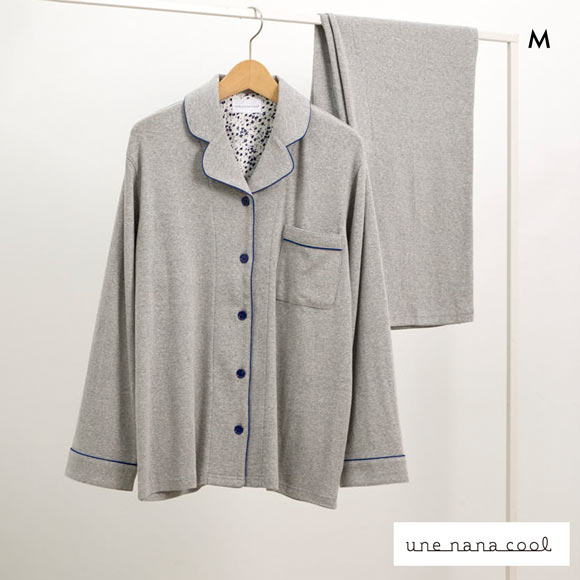 ウンナナクール やわらか杢フライスパジャマ MADE WITH LIBERTY FABRIC ルームウェア 上下セット 長袖 une nana cool