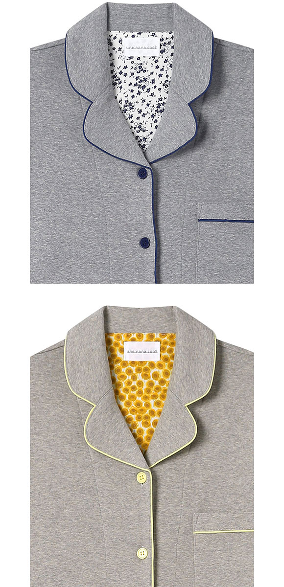 ウンナナクール やわらか杢フライスパジャマ MADE WITH LIBERTY FABRIC ルームウェア 上下セット 長袖 une nana cool