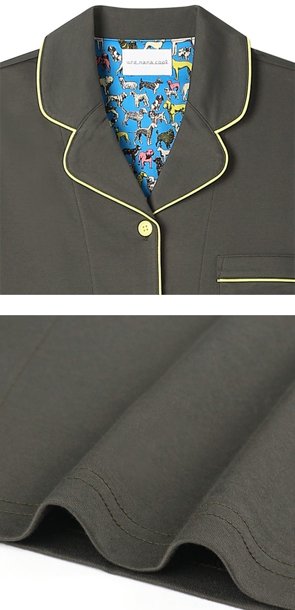 ウンナナクール 綿100％ シルケットスムースパジャマ MADE WITH LIBERTY FABRIC ルームウェア パジャマ 上下セット 長袖 une nana cool