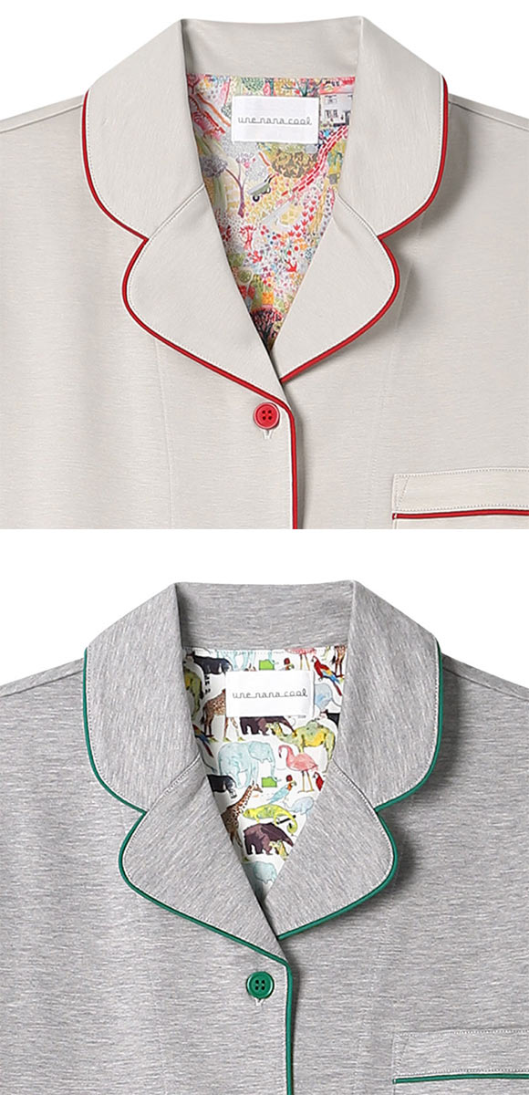 ウンナナクール 綿100％ モクロディパジャマ MADE WITH LIBERTY FABRIC ルームウェア パジャマ 上下セット 長袖 レディース une nana cool