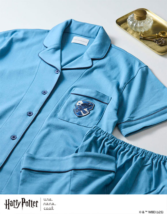 ハリー・ポッター × ウンナナクール Harry Potter 綿100％ 開襟半袖パジャマ ルームウェア パジャマ 上下セット une nana cool