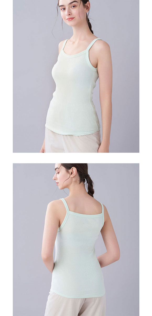 ウンナナクール une nana cool 綿100％生地使用 リブ編みコットン キャミソール インナー