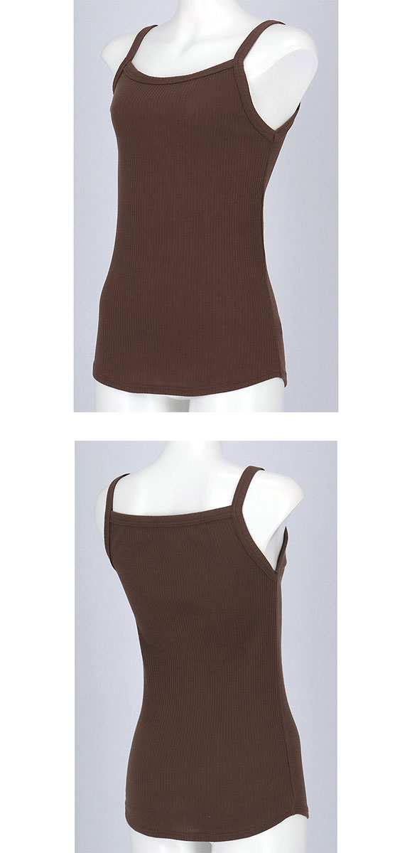 ウンナナクール une nana cool 綿100％生地使用 リブ編みコットン キャミソール インナー