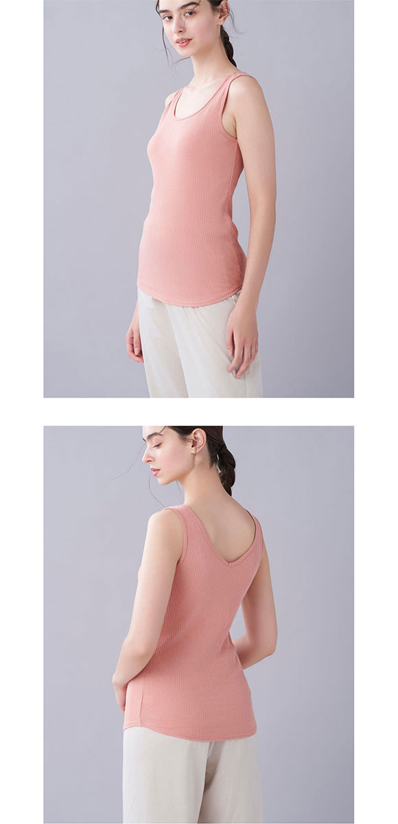 ウンナナクール une nana cool 綿100％生地使用 リブ編みコットン タンクトップ インナー