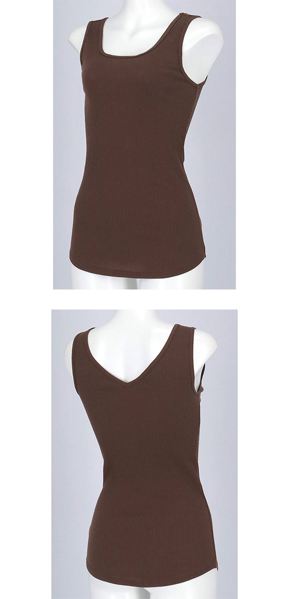 ウンナナクール une nana cool 綿100％生地使用 リブ編みコットン タンクトップ インナー