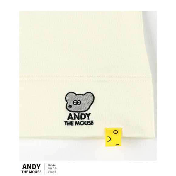 ウンナナクール une nana cool MADE WITH ねずみのANDY 裏起毛あったかタートルネックシャツ 長袖 トップス インナー