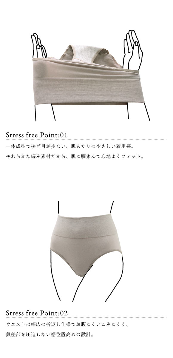 綿混 3枚セット すっぽりショーツ スタンダード 一体成型 深め ハイウエスト 大きいサイズ ゆったり Ｍ Ｌ LL