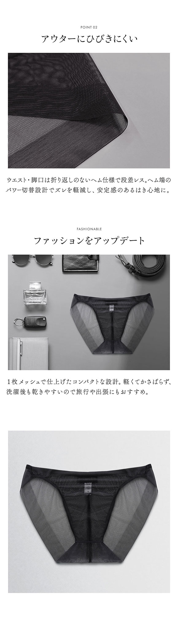 MINIMALISTA HOMME ムレないビキニ ブリーフ 前閉じ メンズ M L LL 涼しい 超極薄 メッシュ ミニマリスタ オム フロリナヴォーテ