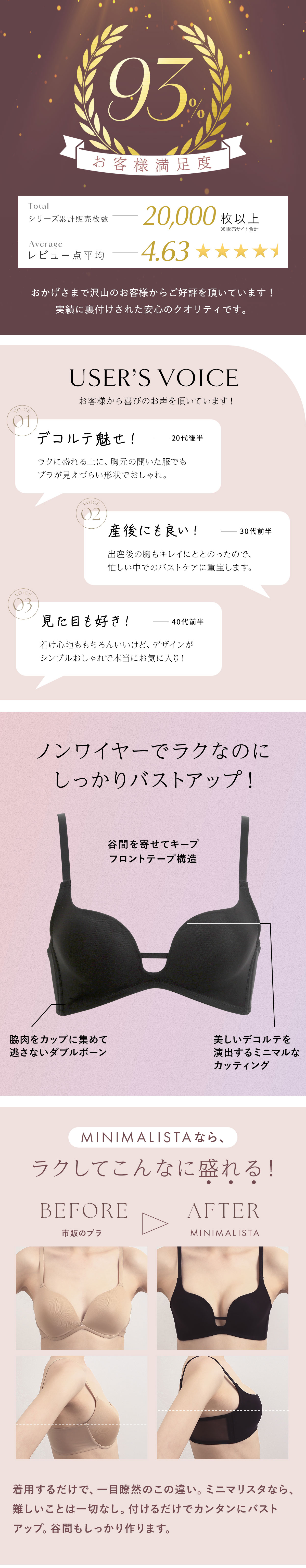 ブラジャー ノンワイヤー 脇高 メッシュ 涼しい 夏 MINIMALISTA 超極薄 B C D E F 単品 ミニマリスタ