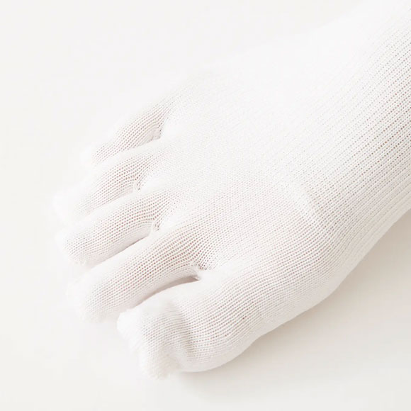 タビオ Tabio LEG LABO 綿の着圧五本指ハイソックス 靴下 キュッと引き締めて、美脚をめざす 消臭 日本製 レディース 22.5-24.5cm