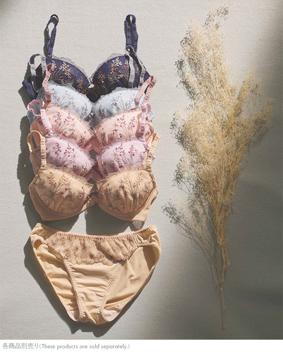 アンフィ AMPHI ブラ＆ショーツセット まる胸メイク 小花レース ABCDE