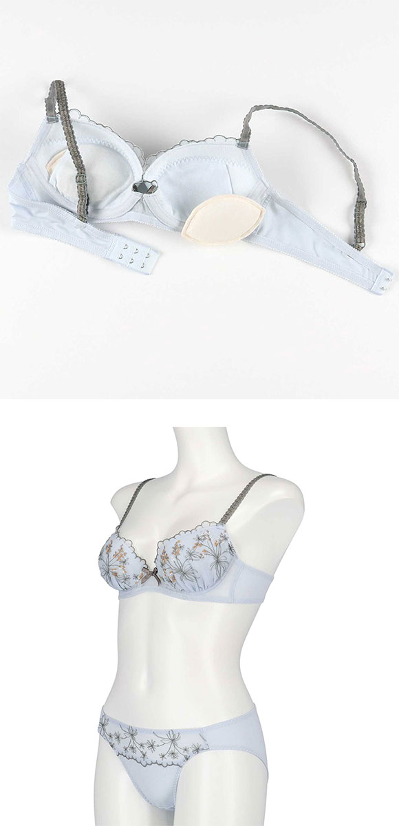 アンフィ AMPHI ブラ＆ショーツセット まる胸メイク 小花レース ABCDE