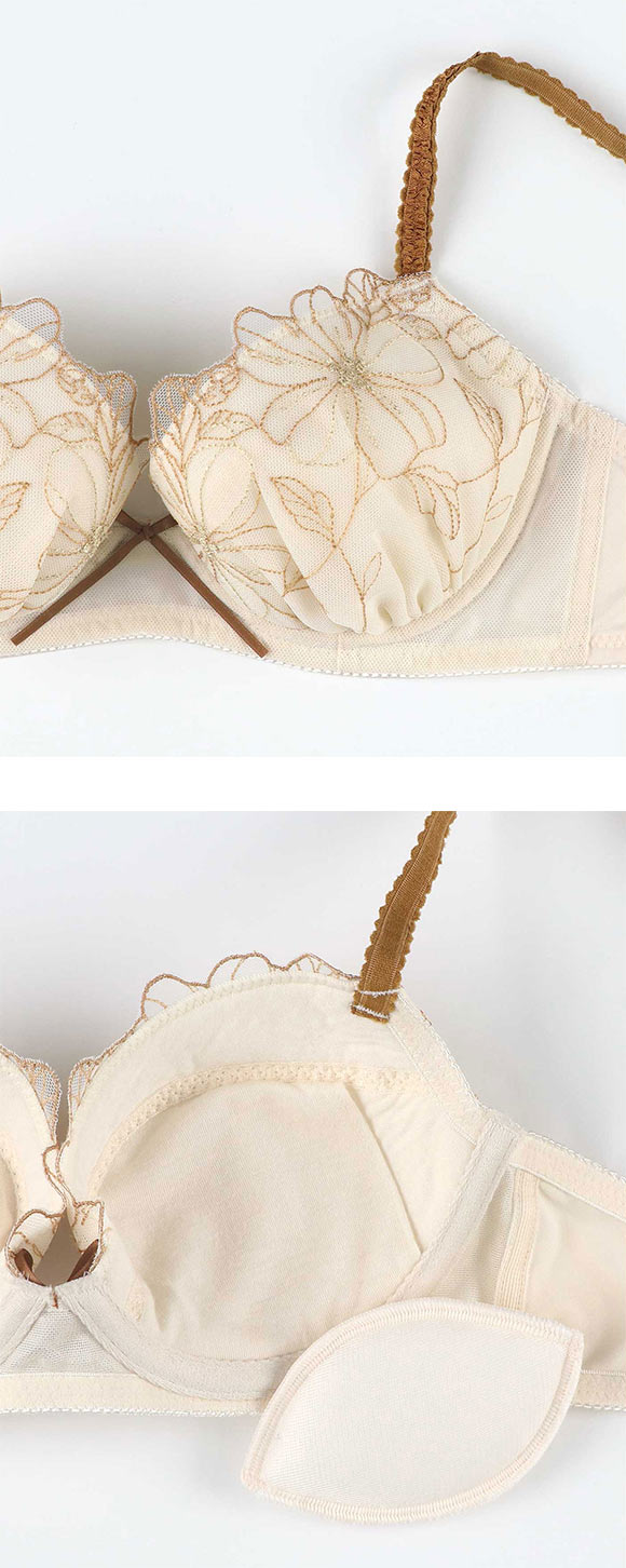 アンフィ ブラ＆ショーツセット まる胸メイク 谷間 大花 ABCDE ブラジャー ショーツ セット 大きいサイズ AMPHI BCC231