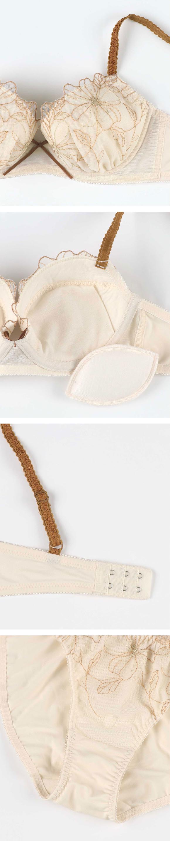 アンフィ ブラ＆ショーツセット まる胸メイク 谷間 大花 ABCDE ブラジャー ショーツ セット 大きいサイズ AMPHI BCC231