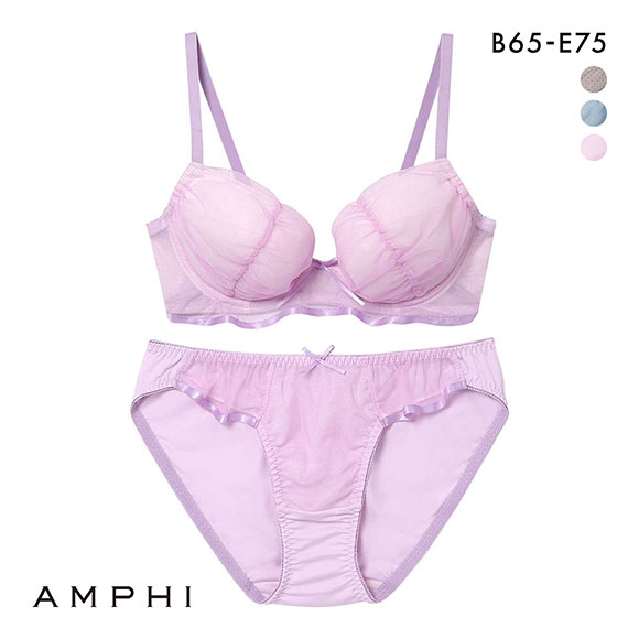 アンフィ ブラ＆ショーツセット まる胸メイク チュール BCDE ブラジャー ショーツ セット AMPHI BCC242