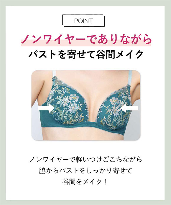アンフィ 寄せて谷間メイク ノンワイヤー ブラジャー L字 BCDEF BLH305 AMPHI 大きいサイズ