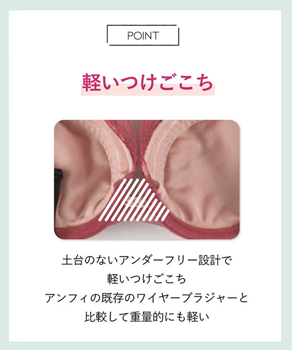 アンフィ ハネのブラ ブラジャー 3/4カップ 軽いつけごこち BC AMPHI BYJ486